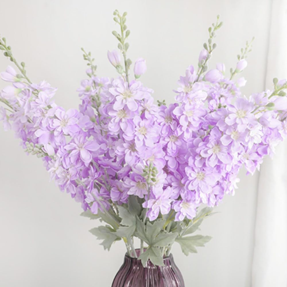 Amazon.com: OUKEYI 6pcs Lilac Delphinium Artificial Flowers, 33.5